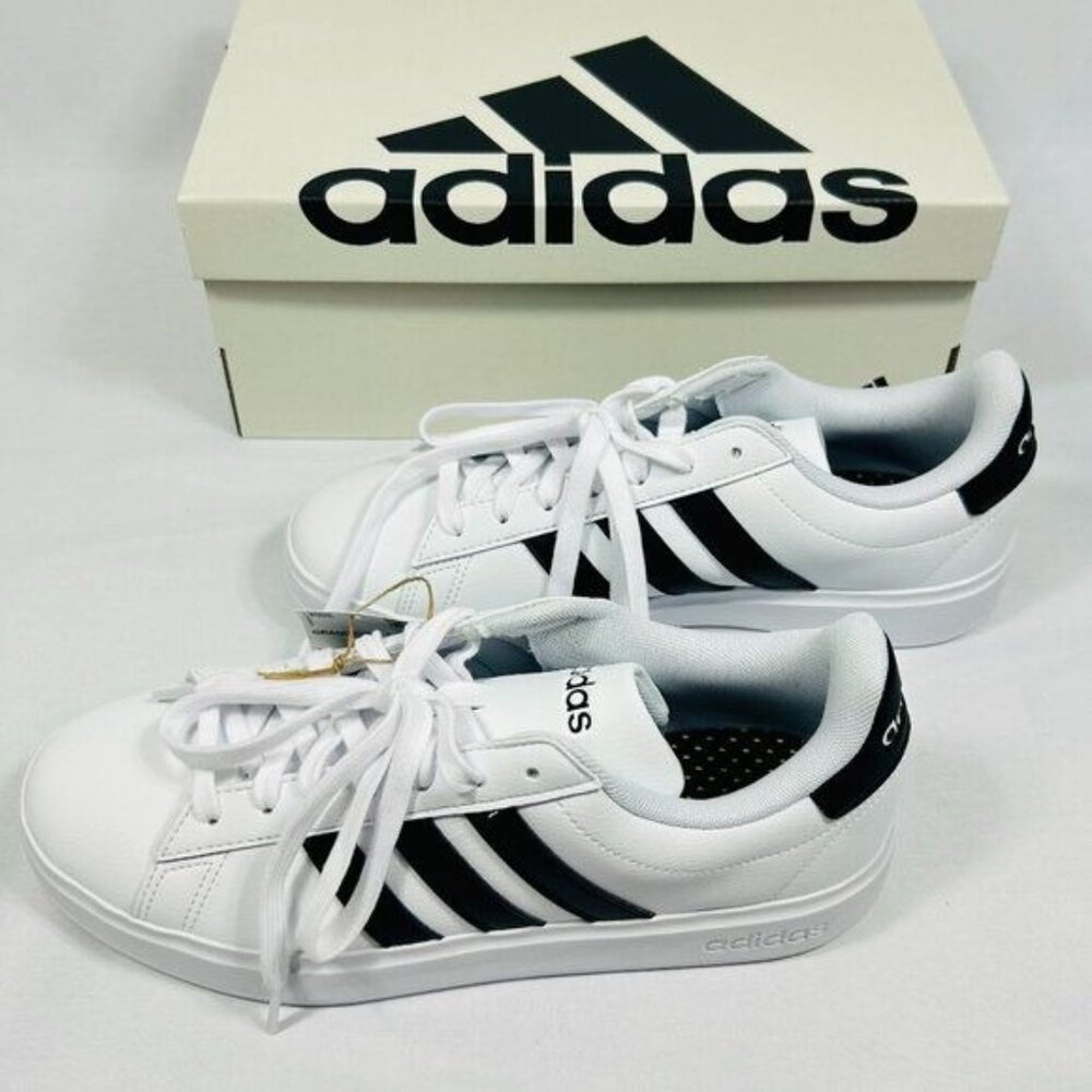 NWT/NIB ADIDAS Womens Grand Court 2.0 Sneaker Court Shoe White/Black, 8.5